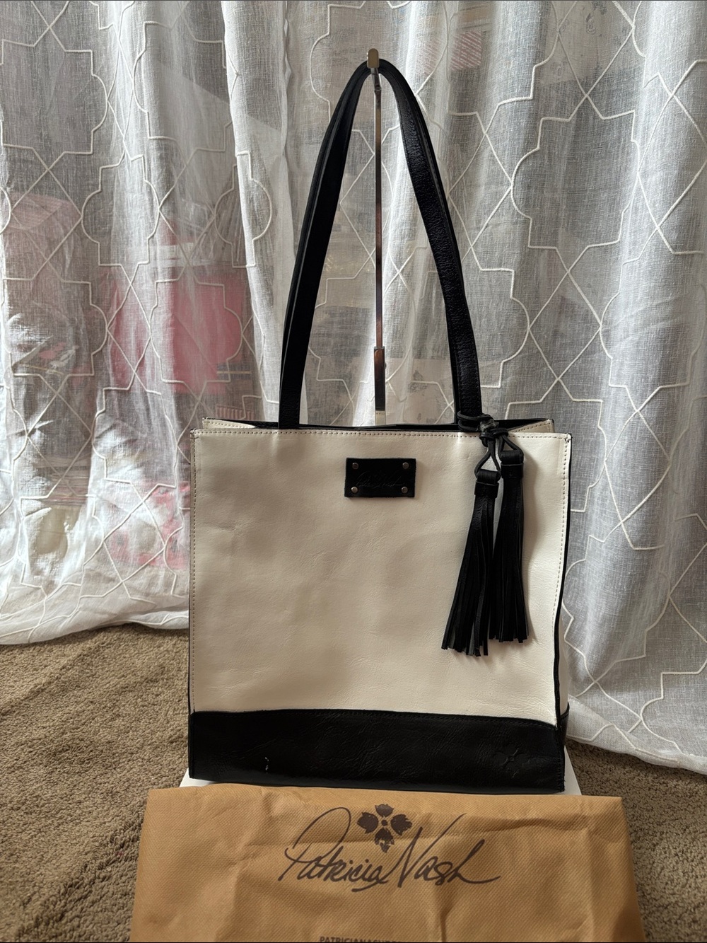 NEW Patricia Nash Colorblock Toscano Leather Tote with Dust Bag-Style P507260